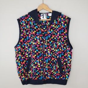 Activology | Retro Confetti Print Hooded Zip Vest